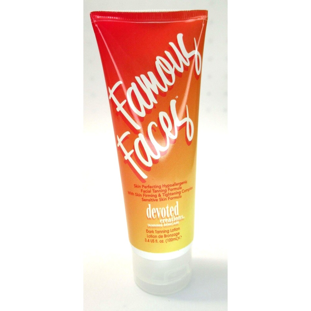 Devoted Creations Famous Faces Facial Tanning Lotion 3.4oz Hypoallergenic